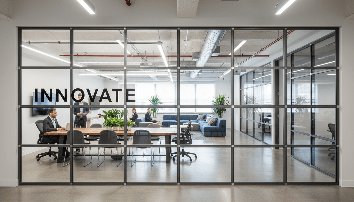 Paroi vitrée aluminium pour espaces professionnels