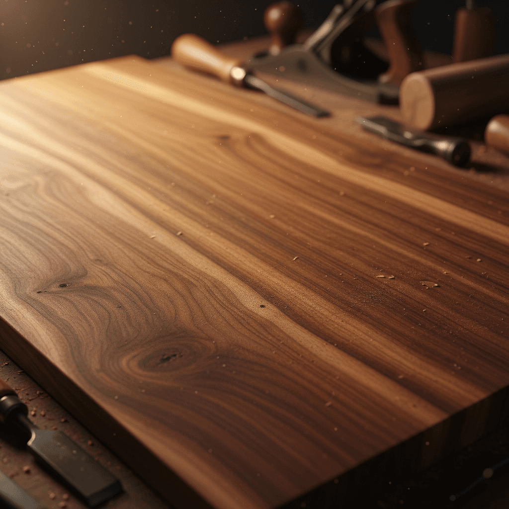 Détail du bois exotique massif avec grain riche et texture naturelle