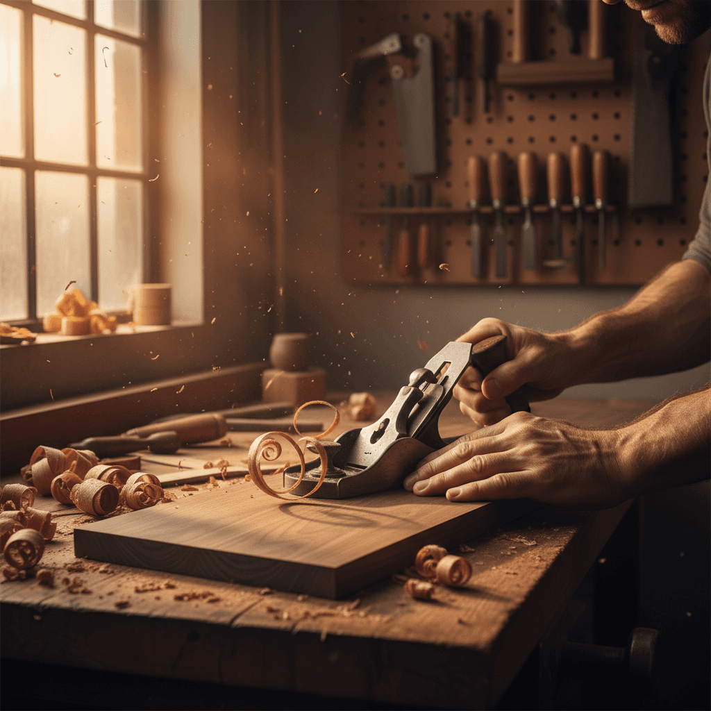 Détail de grain de bois exotique massif montrant les teintes naturelles et la qualité artisanale